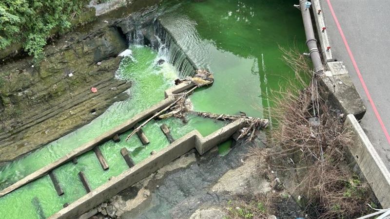 台灣新聞通訊社-獨家／新店五重溪染綠變「巴斯克林河」　汙染源環保局追查中