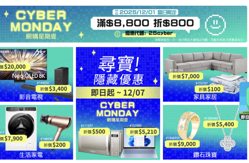 台灣新聞通訊社-黑五沒買夠？好市多「超級網購星期一」再推優惠 滿8,800元現折800元