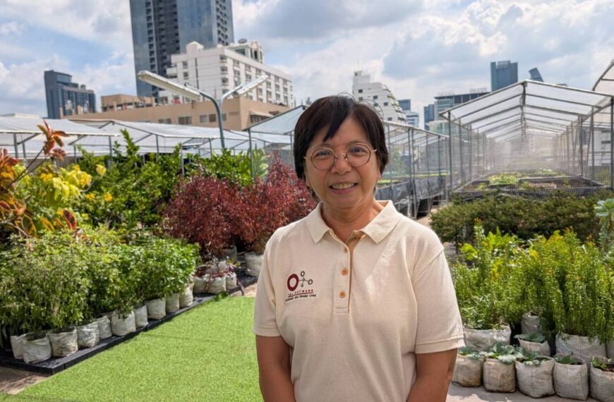 台灣新聞通訊社-曼谷廚餘去化 市中心商場屋頂農場當堆肥