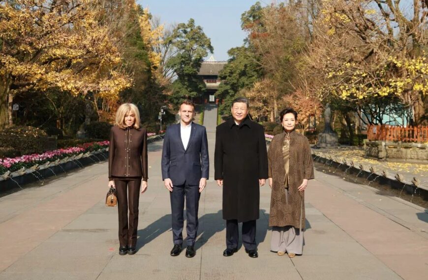 台灣新聞通訊社-習近平與馬克宏在都江堰會晤 強調中華文明是唯一綿延不斷的偉大文明