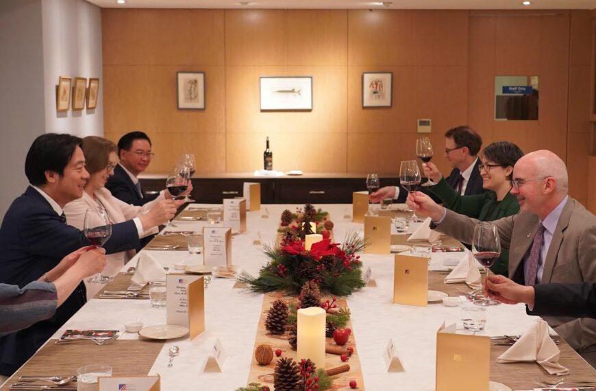 台灣新聞通訊社-谷立言與賴總統、蕭美琴餐敘 強調美國對台承諾堅若磐石