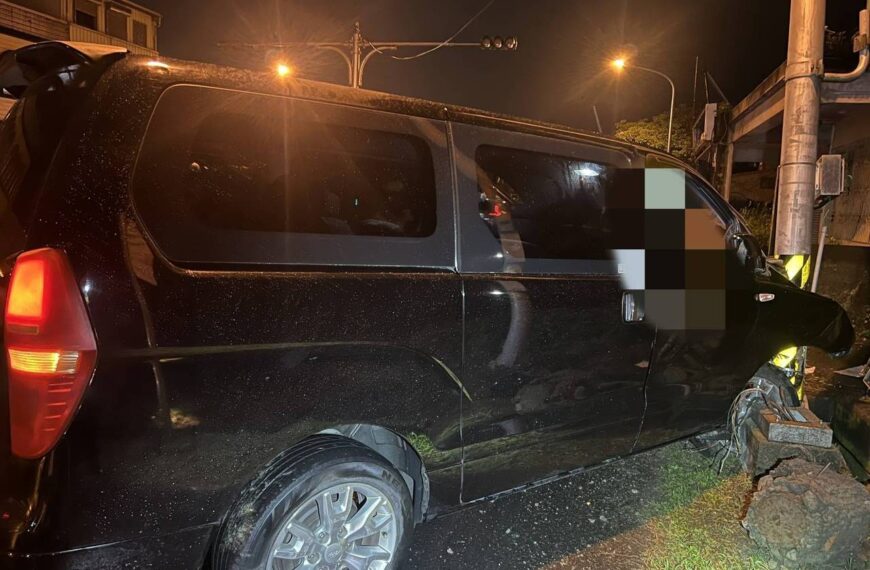 台灣新聞通訊社-24歲警執行副總統交管遭廂型車衝撞 總統府:祈願一切平安