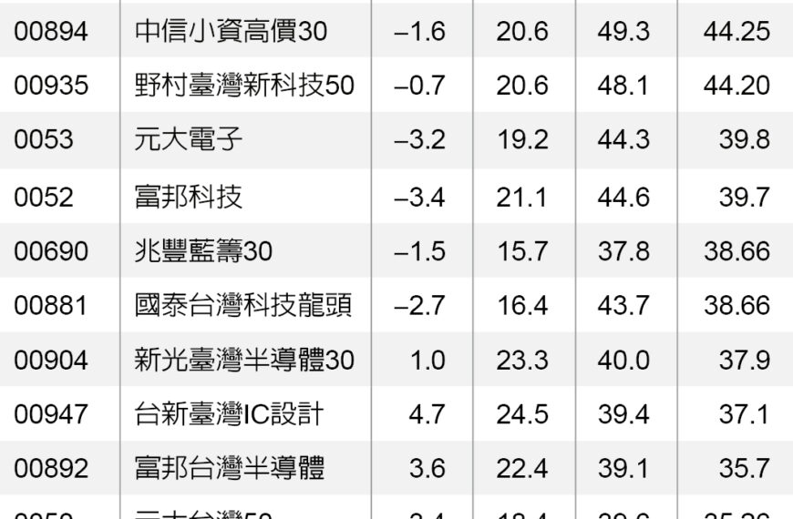 台灣新聞通訊社-打敗大盤 ROE 更重要!這檔台股 ETF 近一年報酬居冠