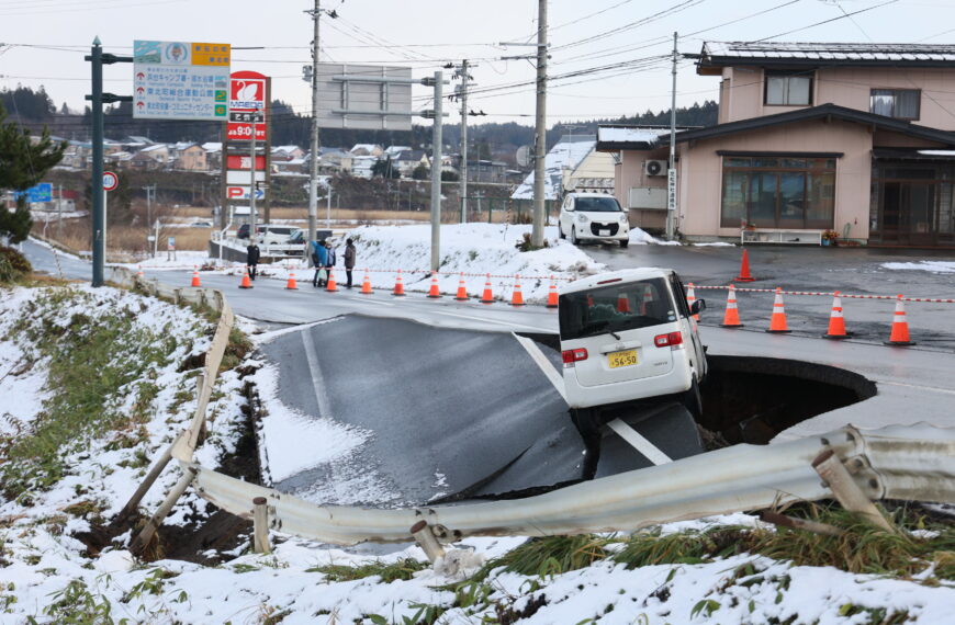 台灣新聞通訊社-日本青森外海又發生規模5.3地震 北海道、青森縣震度3