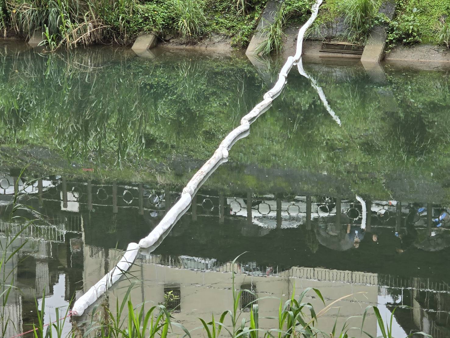 台灣新聞通訊社-不明泡沫距八堵抽水站1.3公里 台水：未進入基隆河主流