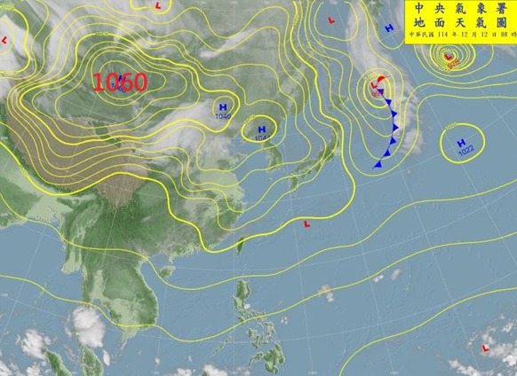 台灣新聞通訊社-偏強冷高壓但台灣冷空氣強度只達冷氣團等級 鄭明典曝關鍵原因