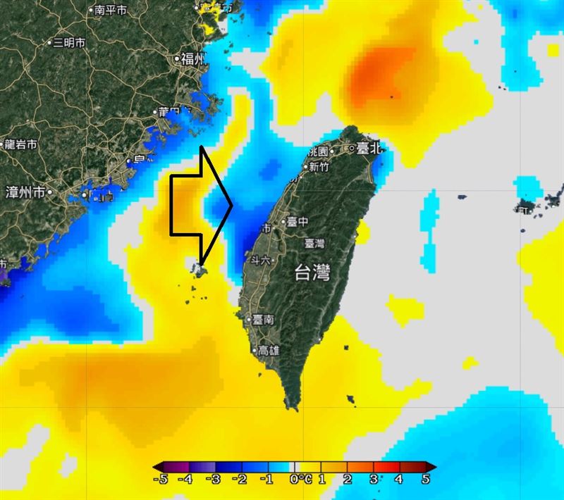 台灣新聞通訊社-冷氣團持續發威「海溫是否被影響」？鄭明典曬1圖給答案
