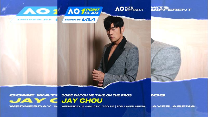 台灣新聞通訊社-網球/周杰倫打澳網1分大滿貫 賽前猜拳輸掉發球權!球沒碰到就遭淘汰