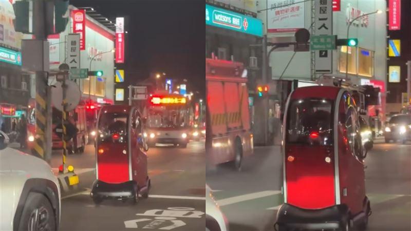 台灣新聞通訊社-警就在旁「移動神主牌」仍飆內側快車道 在地人曝價格嘆：撞到你就倒楣