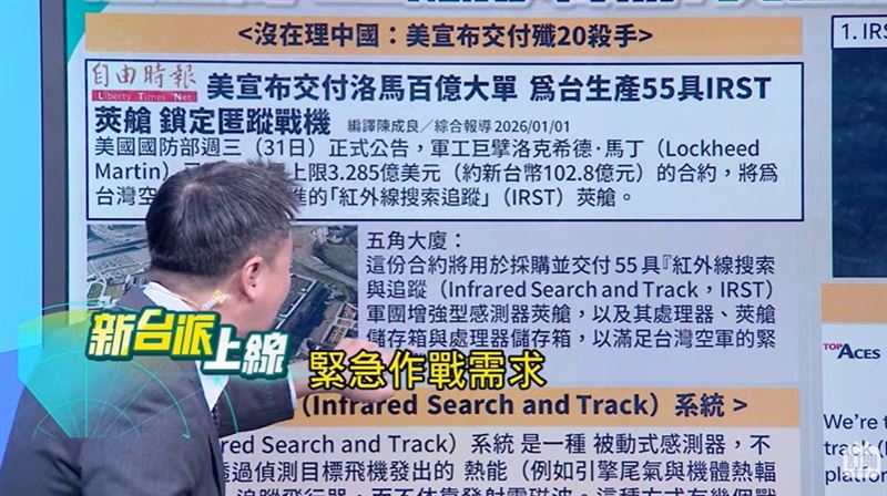 台灣新聞通訊社-反制殲-20「隱身無效化」！美公告百億軍售　55具IRST莢艙助台打共機