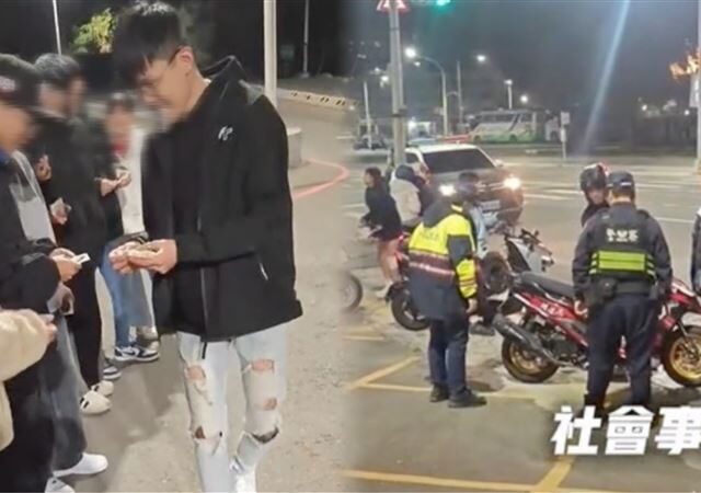 台灣新聞通訊社-50人改裝車聚…網紅環島發貼紙「來不及帥」尷尬片流出！警：用牽的走
