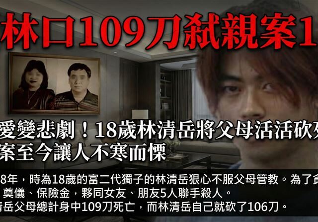 台灣新聞通訊社-【林口109刀弒親案1】18歲林清岳將父母活活砍死  全案至今讓人不寒而慄