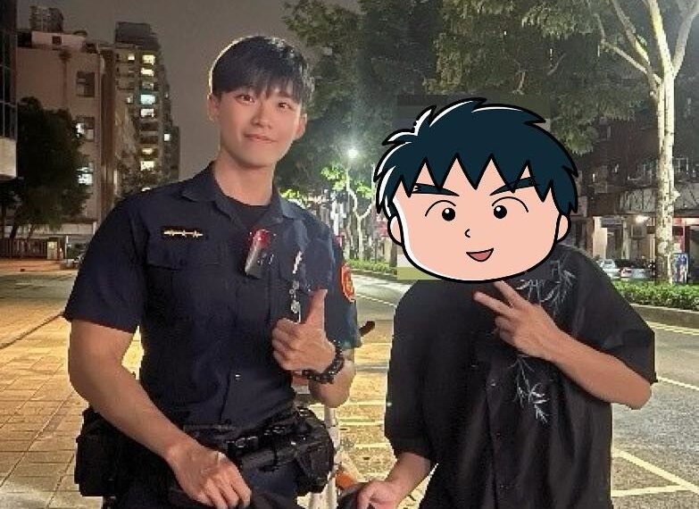 台灣新聞通訊社-高雄暖警「神救援」褲腳卡鏈男！帥照曝光數千網友暴動：哪條路現在出發