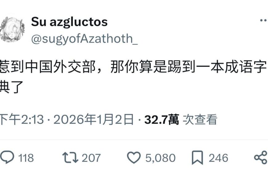 台灣新聞通訊社-他比喻惹陸外交部「踢到成語字典」 兩岸網友熱議：只有翻譯官受傷