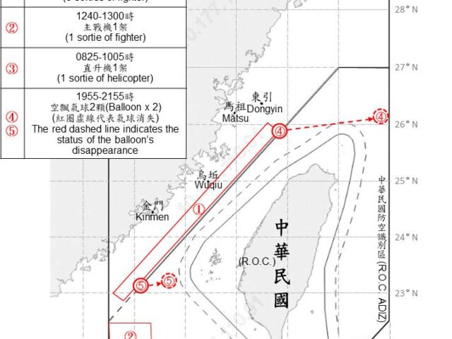 台灣新聞通訊社-8共機7共艦持續出海擾台 連6天偵獲中共空飄氣球