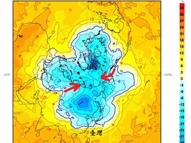 台灣新聞通訊社-霸王級寒流2月恐再現？ 鄭明典1張圖分析：和當年天氣條件很不一樣