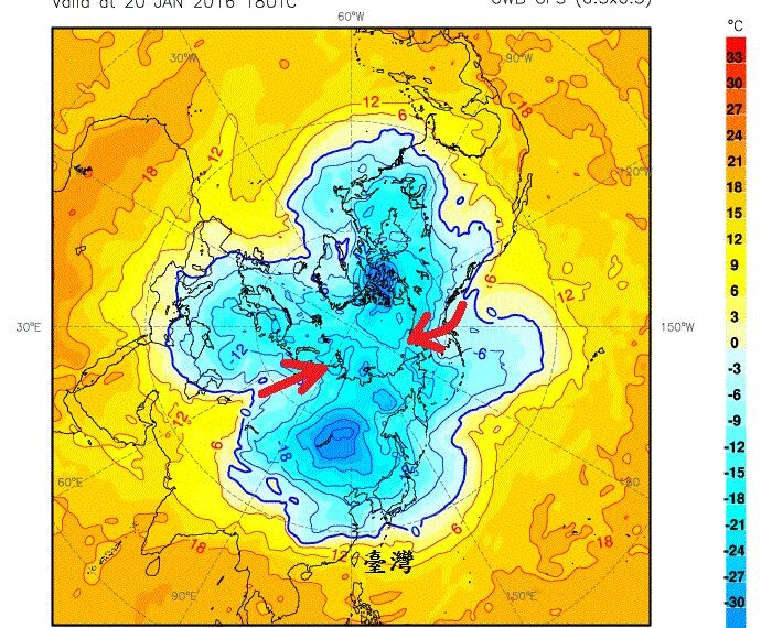 台灣新聞通訊社-霸王級寒流2月恐再現？ 鄭明典1張圖分析：和當年天氣條件很不一樣