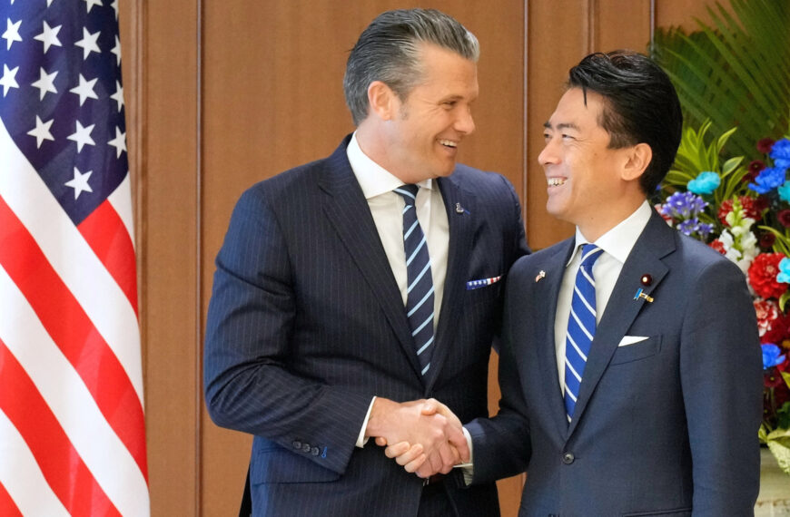 台灣新聞通訊社-日本防相「收戰帖」！美日防長會談前 小泉將與赫格塞斯對決體能