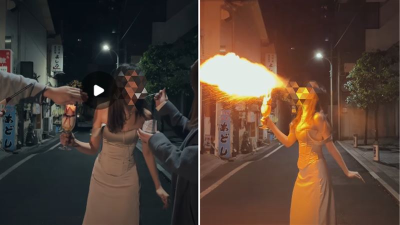 台灣新聞通訊社-忘了八仙塵爆？正妹「嘴含麵粉」噴火慶生　消防嘆：恐釀悲劇