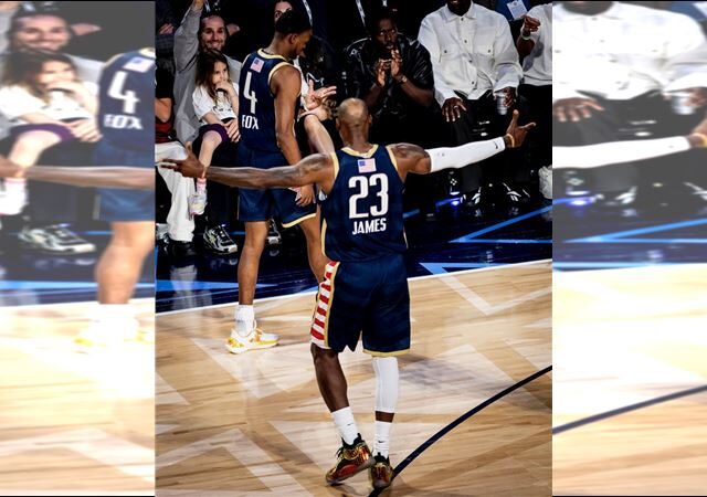 台灣新聞通訊社-NBA／又是3分絕殺逆轉秀！嚴防詹皇和KD「放投他」　美國內戰條紋隊勝出