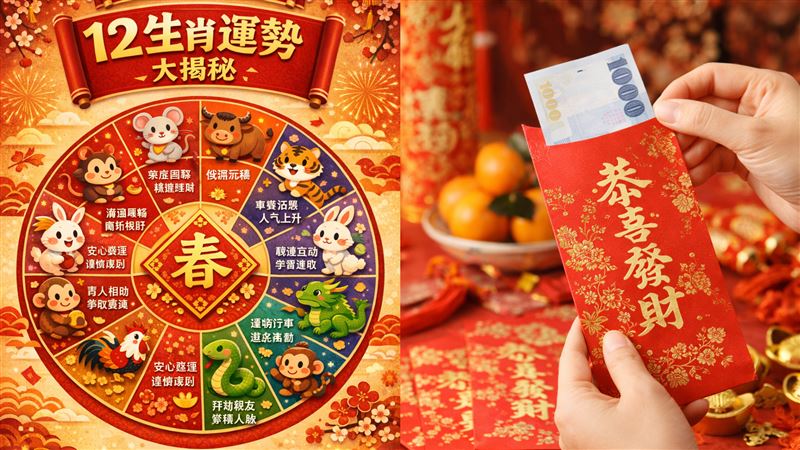 台灣新聞通訊社-大年初一12生肖運勢曝！這生肖最旺「貴人現身」開運密技看這