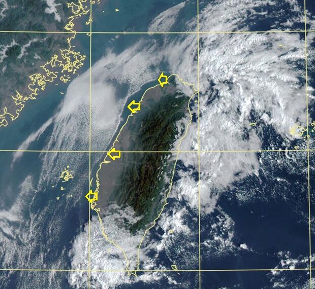 台灣新聞通訊社-西部近海可見明顯雲線 鄭明典曝原因 東北角還有小渦旋