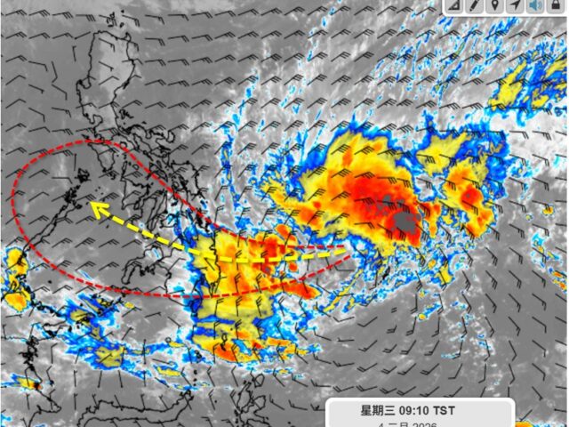 台灣新聞通訊社-準「西望洋」颱風最新路徑曝 熱帶洋面很熱鬧 吳聖宇指台灣1點幸運