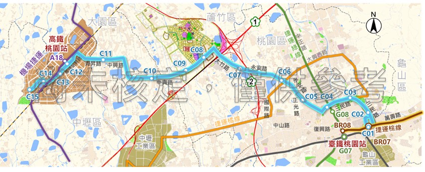 台灣新聞通訊社-桃園捷運青線可行性研究今送交通部 市府盼中央快核定