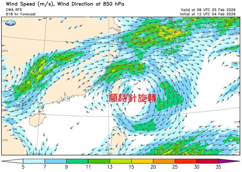 台灣新聞通訊社-今天穩定好天氣跟它有關 鄭明典：台灣被1個順時針旋轉的環流圍繞