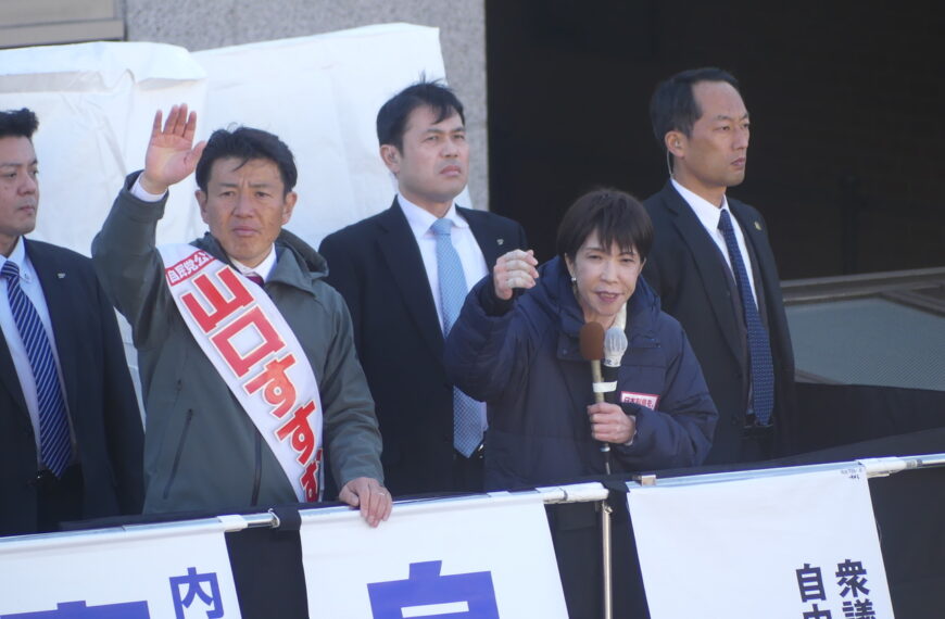 台灣新聞通訊社-赴埼玉助選「台灣女婿」山口晉 高市早苗所到之處掀旋風