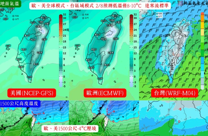 台灣新聞通訊社-雖非霸王級 歐美台模式達共識 和首波並列「今年最強寒流」周末報到