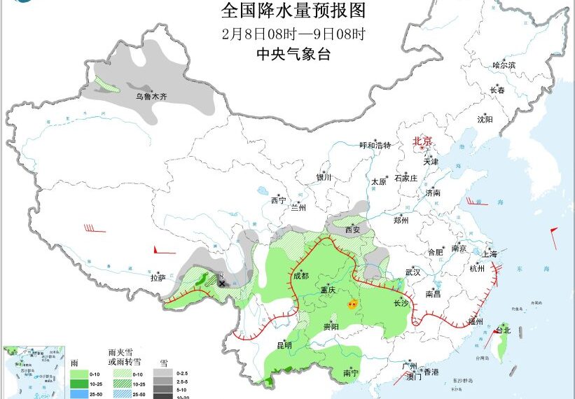 台灣新聞通訊社-新一輪雨雪天氣來襲！陸氣象局：未來3天南方持續陰雨溼冷