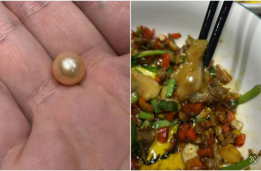 台灣新聞通訊社-到餐廳點韭菜炒蜆殼肉竟吃出粉色珍珠 稱羨慕「新年好運來了」