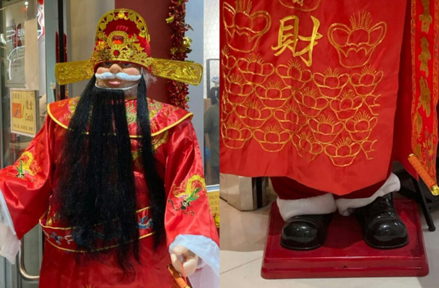 台灣新聞通訊社-1人分飾2角？聖誕老人扮財神爺「穿幫」 網笑：錢不好賺