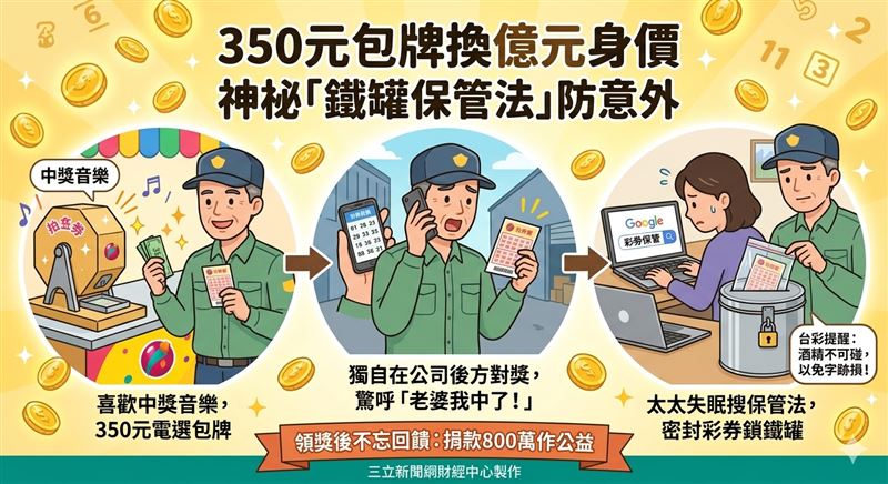 台灣新聞通訊社-這招要學！350元包牌換億元身價　神祕「鐵罐保管法」防意外