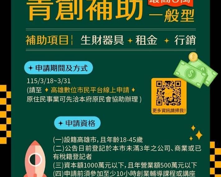 台灣新聞通訊社-【一文看懂】補助來了！年輕人最高領8萬　申請方法一次看