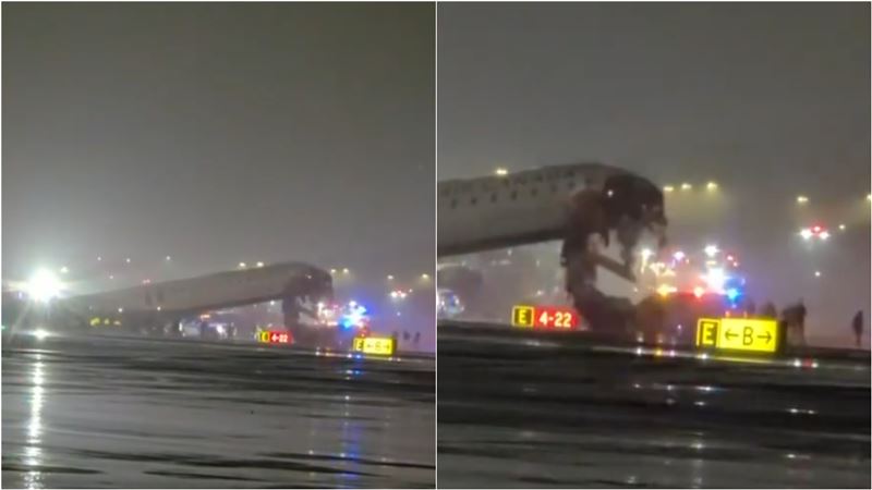 台灣新聞通訊社-正副機師喪命！76人客機時速39km撞上消防車 機鼻嚴重毀損停飛