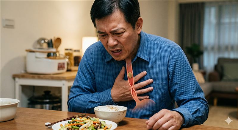 台灣新聞通訊社-台南50歲男「胸痛暴瘦吞嚥難」罹食道癌?醫給解答1微創手術恢復正常
