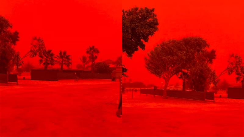 台灣新聞通訊社-澳洲天空變「血紅」！民眾驚呼像末日　專家解析驚悚異象