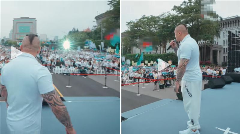 台灣新聞通訊社-館長上凱道PO抖音　國旗竟馬賽克了