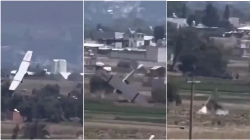 台灣新聞通訊社-影/墨西哥飛機失事「起飛後墜毀」 機上4人全數身亡