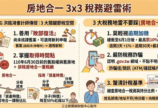 台灣新聞通訊社-房地合一稅來了！避免白噴錢　會計師親傳稅務3×3避雷術