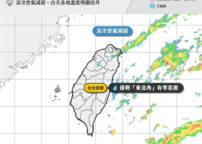 台灣新聞通訊社-把握好天氣！粉專示警：下波春雨「這天」報到　低溫再探1字頭