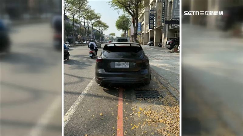 台灣新聞通訊社-獨家／傻眼！霸道橫停擋停車場口　19歲男「休息中」