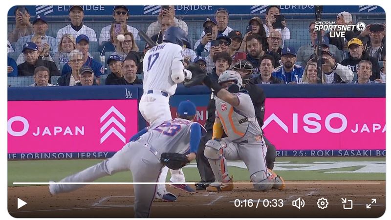 台灣新聞通訊社-MLB／連3戰首打席炸裂告吹！大谷翔平遭觸身阻止開轟　仍延續連47場上壘