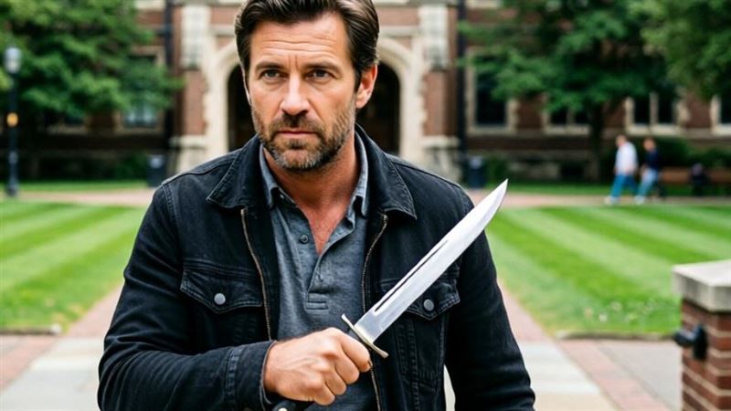 台灣新聞通訊社-持水果刀闖大學校園!揮舞作勢攻擊嚇壞路人 新竹中年男下場曝光