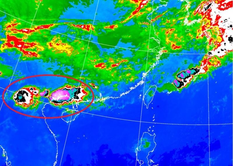 台灣新聞通訊社-「紫色雲團」飄上空！鄭明典曬1圖：不太移動的對流雲　曝對台影響