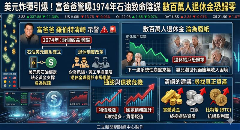 台灣新聞通訊社-美元炸彈引爆！富爸爸驚曝1974年石油致命陰謀　數百萬人退休金恐歸零