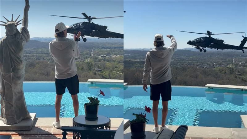 台灣新聞通訊社-美軍直升機偏航飛越挺川歌手豪宅！國防部長霸氣擋下懲處引爆政治爭議