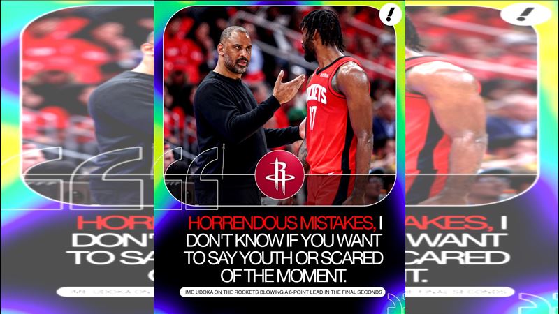 台灣新聞通訊社-NBA／火箭30秒崩盤遭湖人逆轉　總教練怒轟快點長大！稱慘不忍睹的錯誤